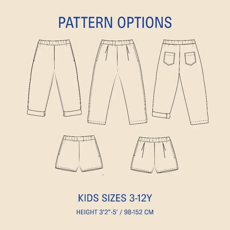Patron de couture PDF | Pantalon ample pour enfant | Wardrobe by Me