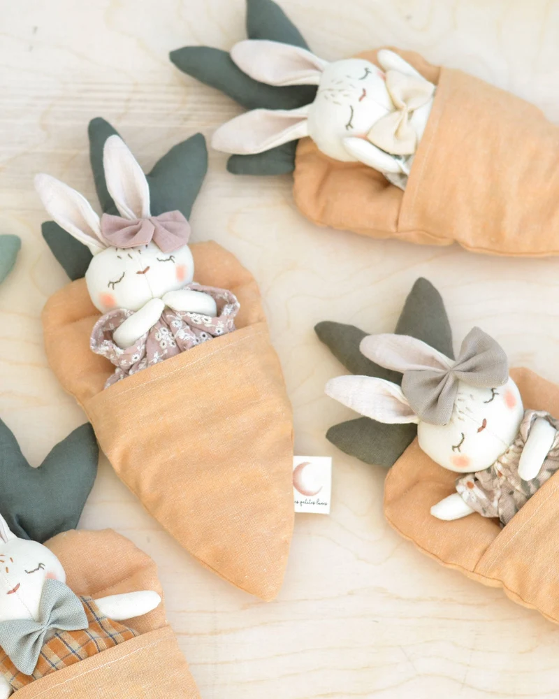 Patron de Couture PDF | Peluche Lapin + Lit Carotte | Mes Petites Lunes
