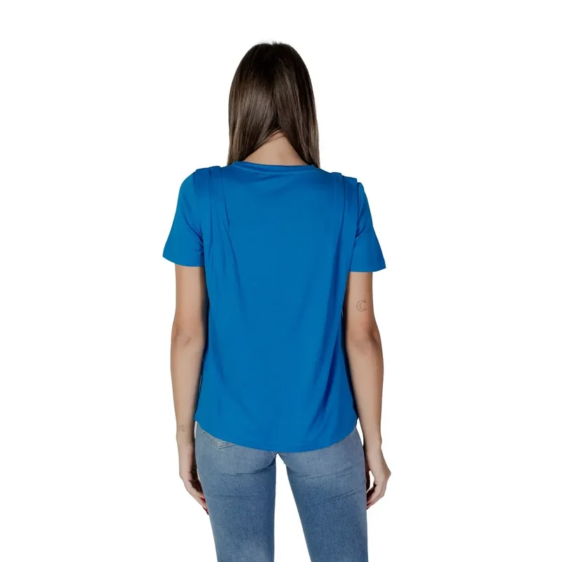 B.young - T-shirt bleu uni à col rond pour femmes