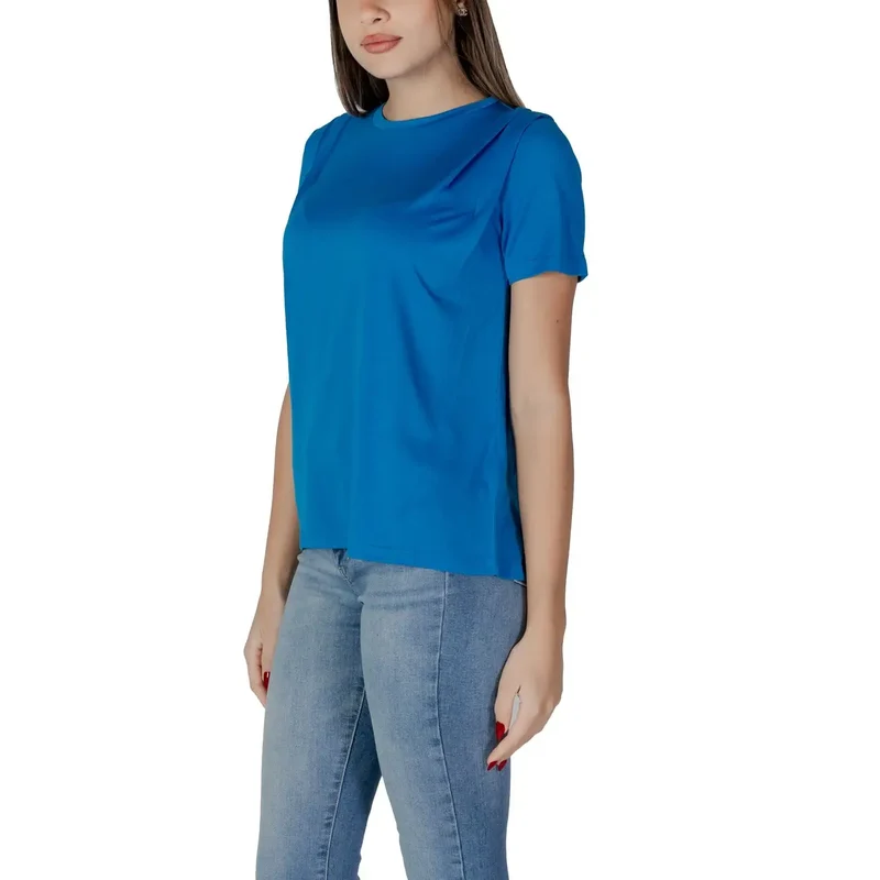 B.young - T-shirt bleu uni à col rond pour femmes