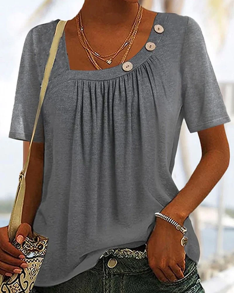 T-shirt Femme Macey – T-shirt Confortable en Coton avec Col Rond & Manches Courtes