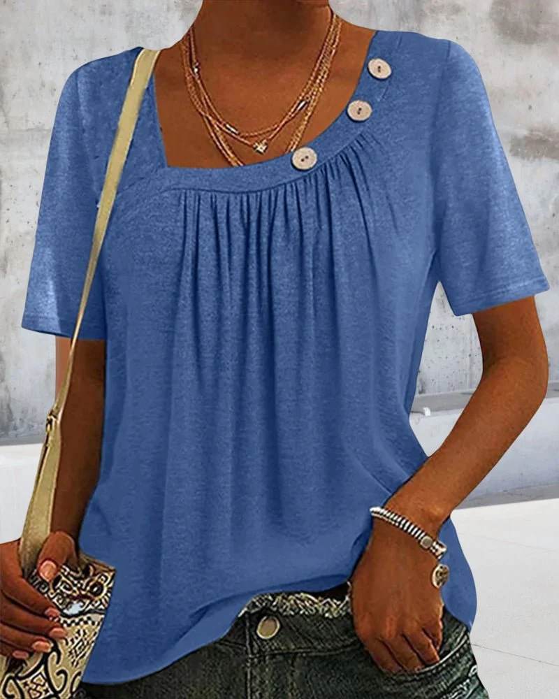 T-shirt Femme Macey – T-shirt Confortable en Coton avec Col Rond & Manches Courtes