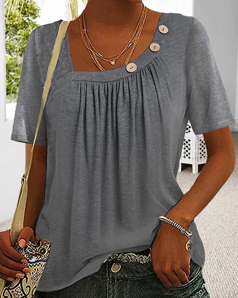 T-shirt Femme Macey – T-shirt Confortable en Coton avec Col Rond & Manches Courtes