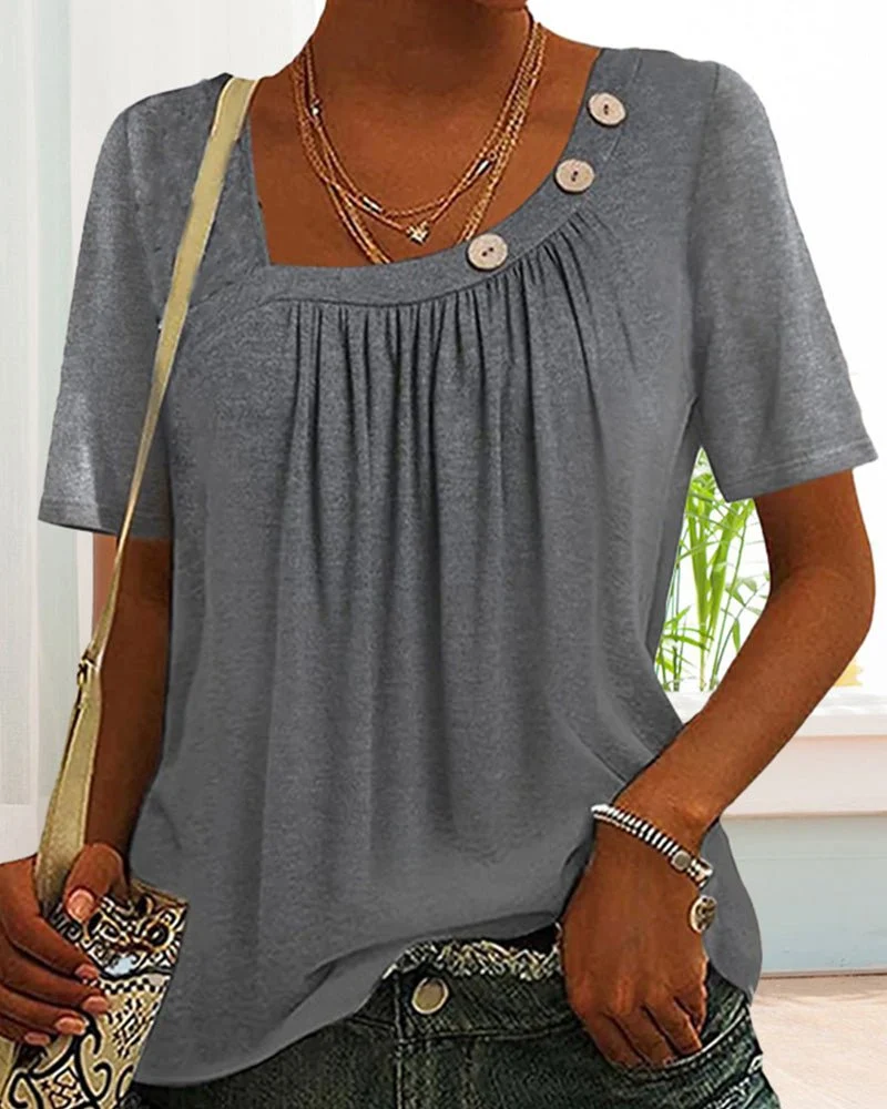 T-shirt Femme Macey – T-shirt Confortable en Coton avec Col Rond & Manches Courtes