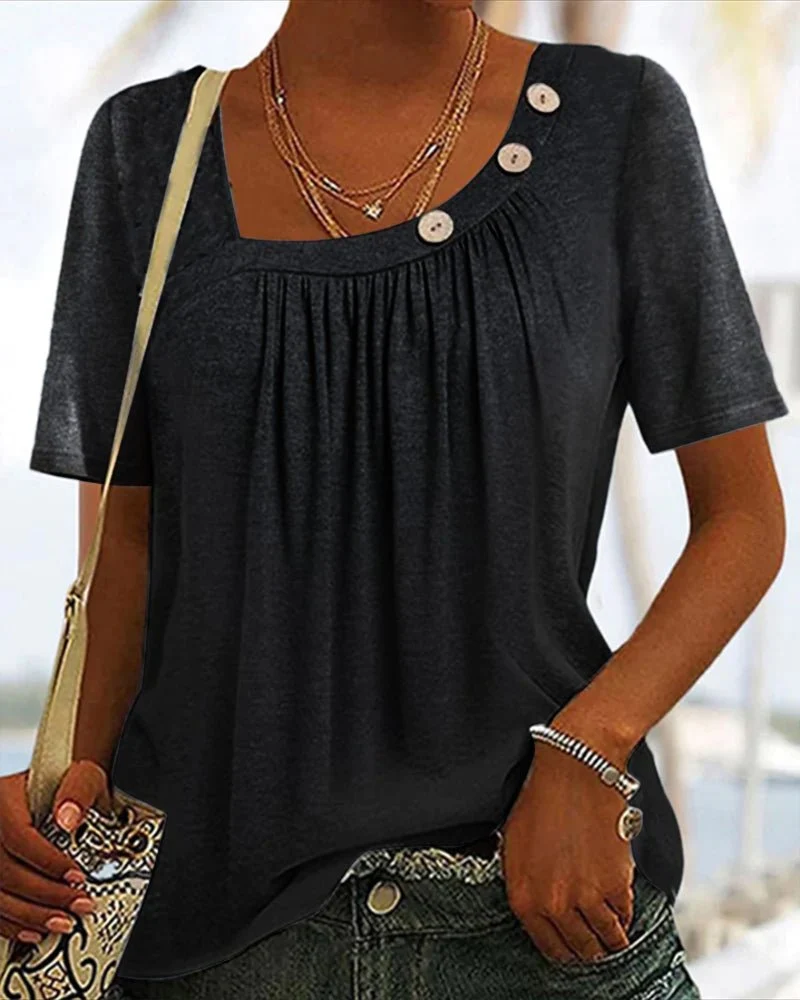 T-shirt Femme Macey – T-shirt Confortable en Coton avec Col Rond & Manches Courtes
