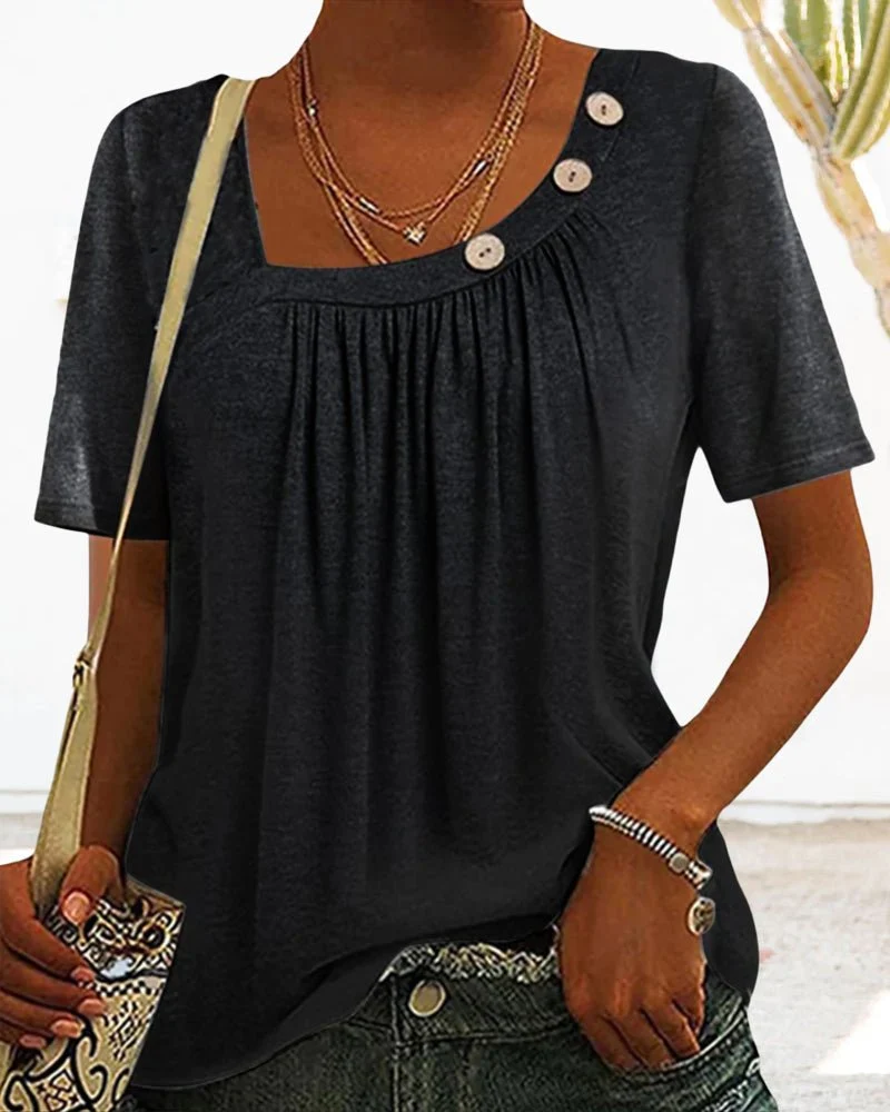 T-shirt Femme Macey – T-shirt Confortable en Coton avec Col Rond & Manches Courtes