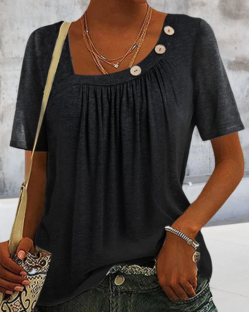 T-shirt Femme Macey – T-shirt Confortable en Coton avec Col Rond & Manches Courtes