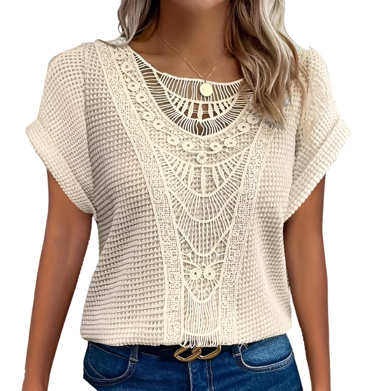 Helene Top Femme – Design élégant en dentelle avec coupe flatteuse & tissu confortable