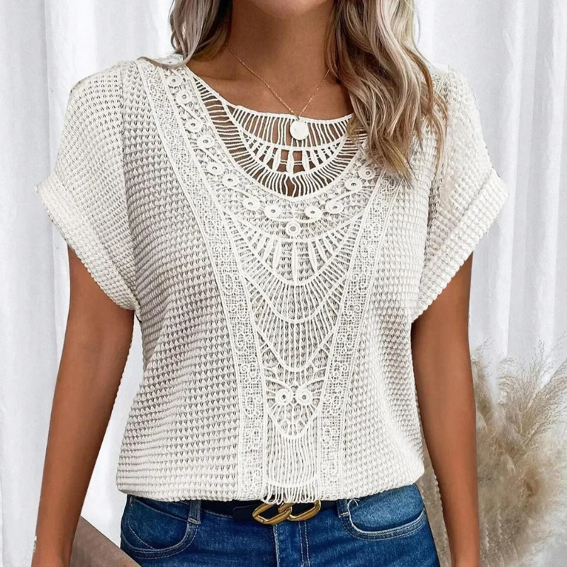 Helene Top Femme – Design élégant en dentelle avec coupe flatteuse & tissu confortable