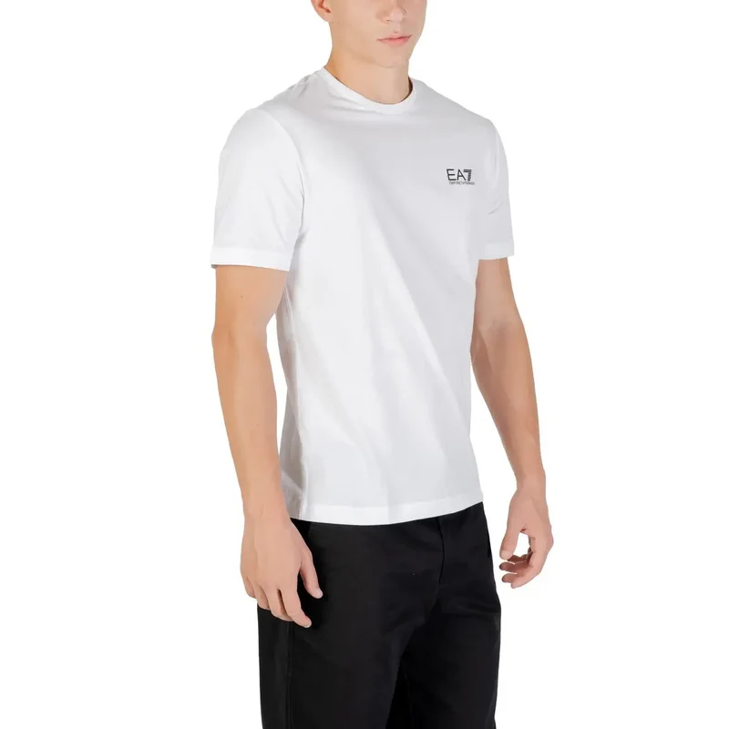 T-shirt en coton blanc EA7 pour homme