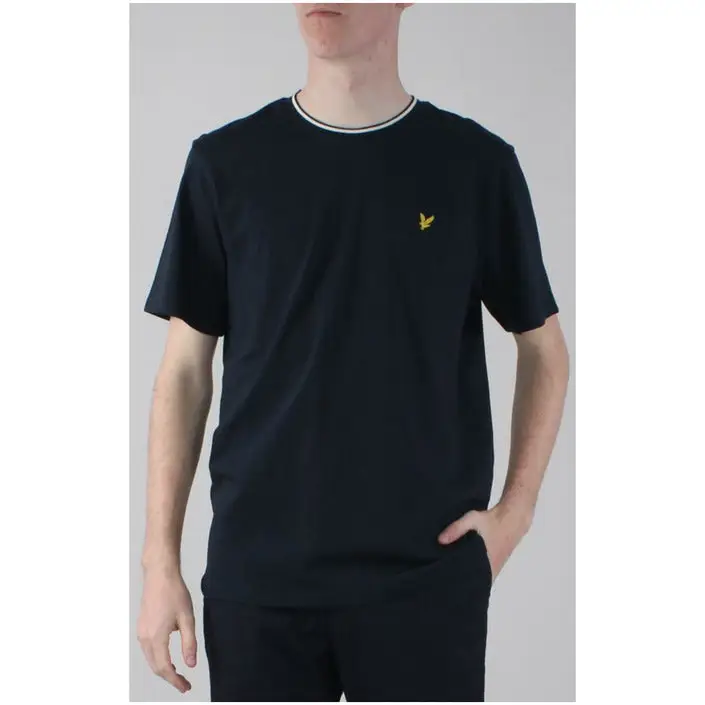 Lyle & Scott Hommes T-Shirt col rond imprimé beige 100% coton