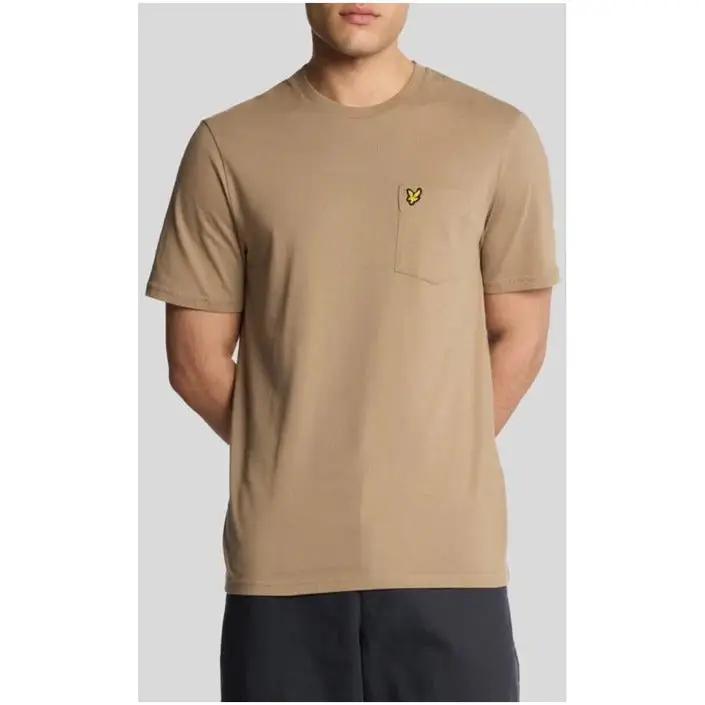 Lyle & Scott Hommes - T-shirt imprimé rose avec poches avant