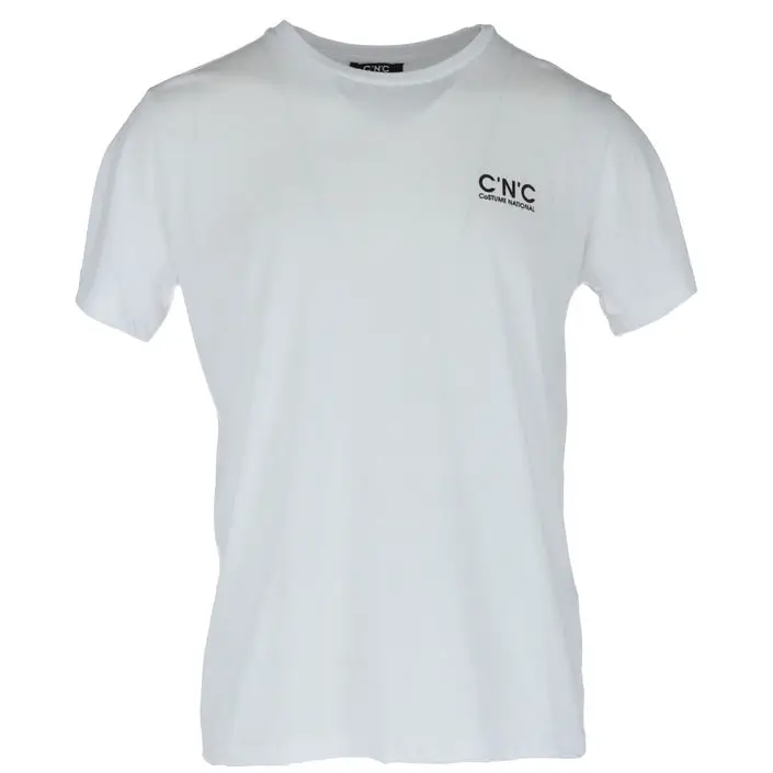 CNC Costume National T-shirt en coton imprimé noir pour hommes