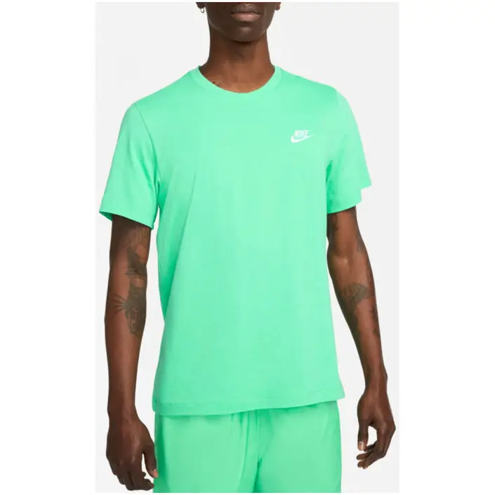 Nike Hommes - T-shirt en coton à manches courtes imprimé vert