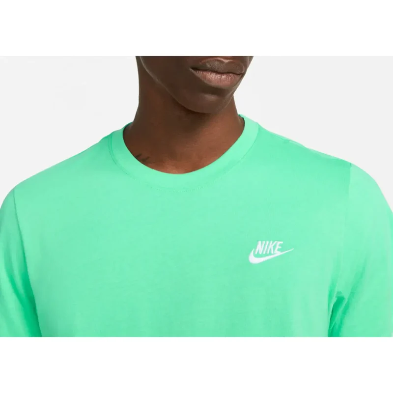 Nike Hommes - T-shirt en coton à manches courtes imprimé vert