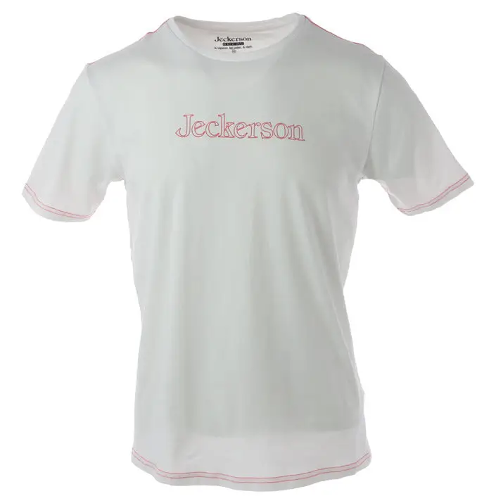 Jeckerson Men's White Slim Fit T-Shirt with Print