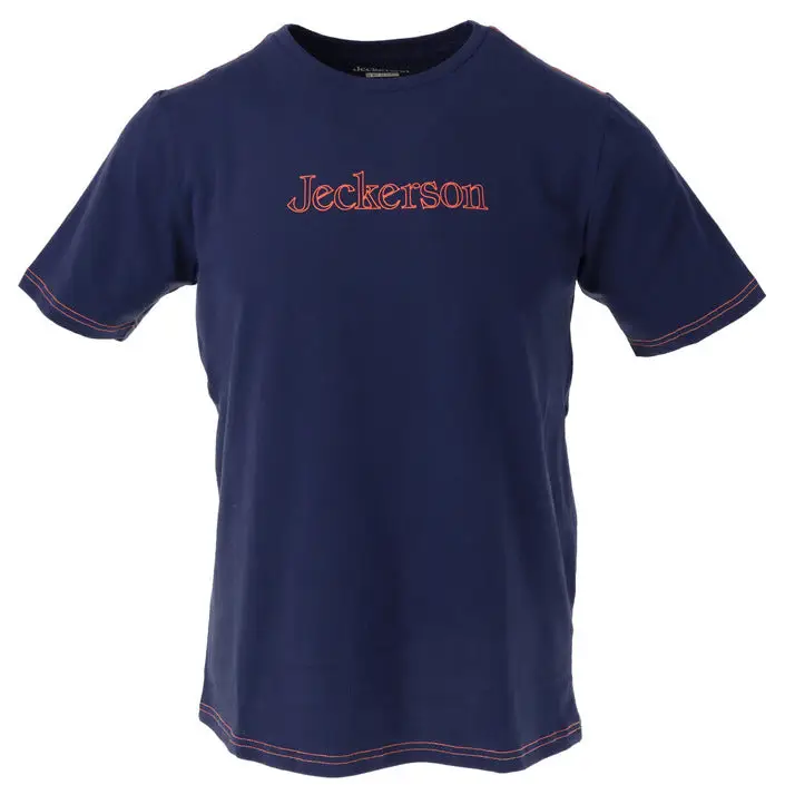 Jeckerson Men's White Slim Fit T-Shirt with Print