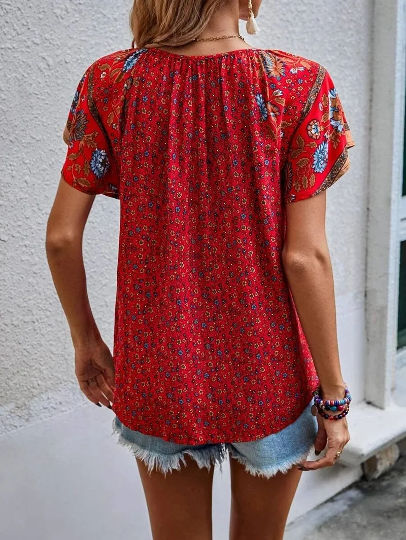 Blouse Femme Kataleya – Haut Élégant à Manches Courtes avec Coupe Intemporelle & Style Polyvalent