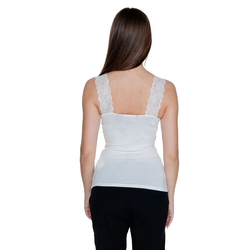 Vero Moda - Top à col en V uni blanc pour femmes