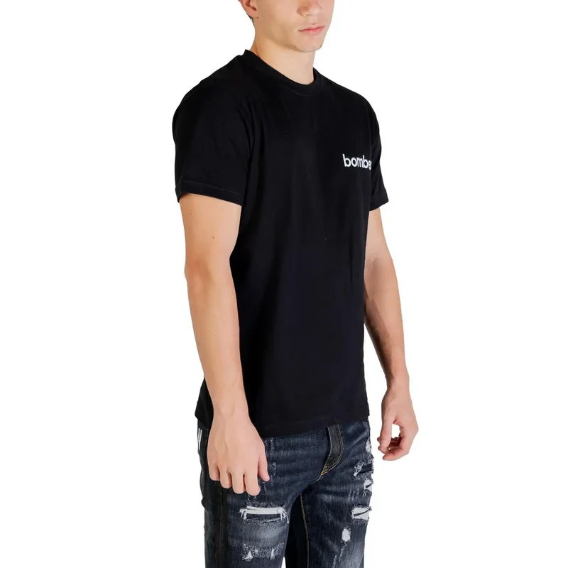 Hydra Clothing T-Shirt noir en coton avec logo Bomber pour hommes