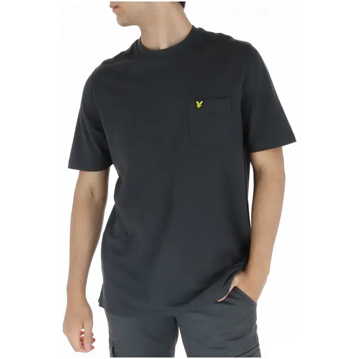 Lyle & Scott Hommes - T-shirt en coton imprimé blanc avec poches sur le devant