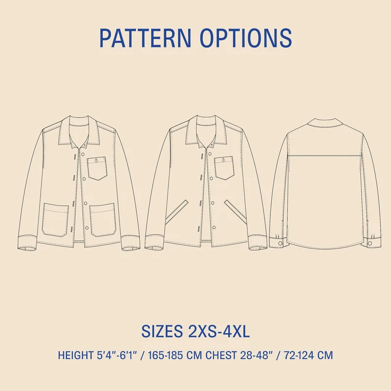 Patron de couture PDF | Surchemise | Unisexe | Wardrobe by Me