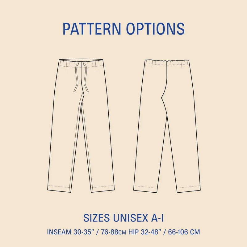 Patron de couture PDF | Pantalon de pyjama | Unisexe | Wardrobe by Me