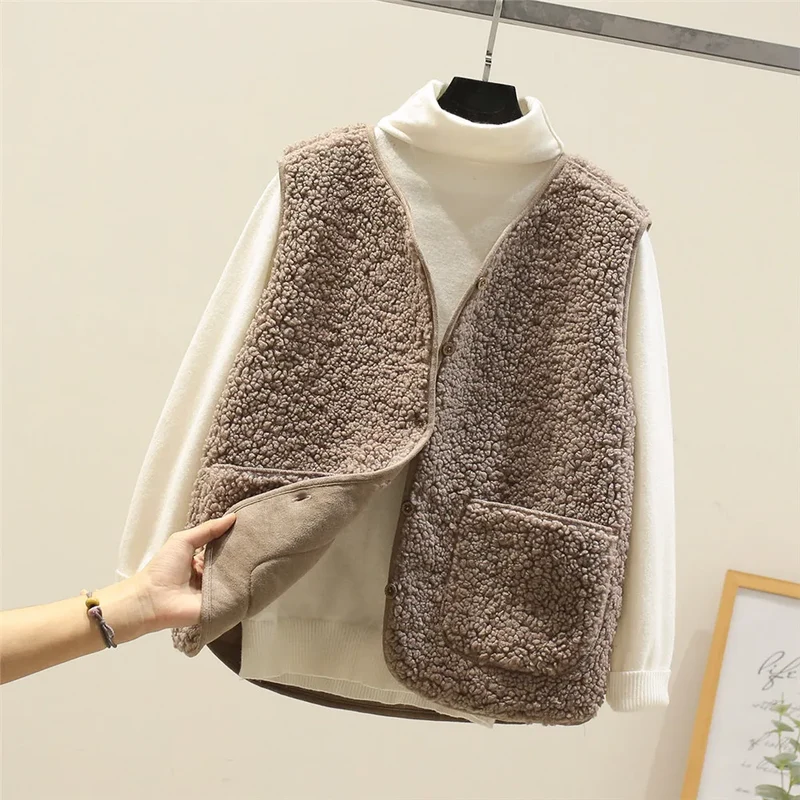 Kate Gilet Femme Sans Manches – Sherpa Effet Laine de Mouton Chaud, Léger & Décontracté