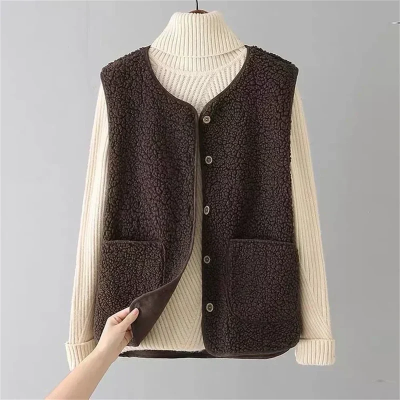 Kate Gilet Femme Sans Manches – Sherpa Effet Laine de Mouton Chaud, Léger & Décontracté