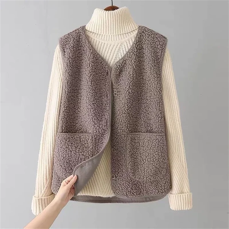 Kate Gilet Femme Sans Manches – Sherpa Effet Laine de Mouton Chaud, Léger & Décontracté