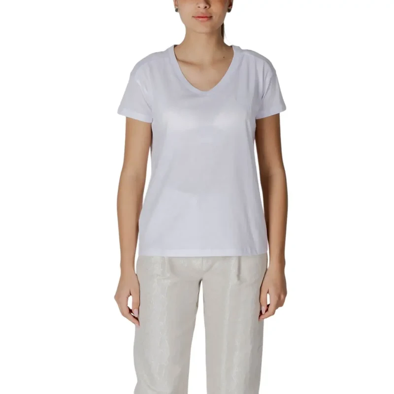 Womens White V Neck T Shirt