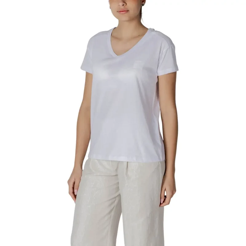 Womens White V Neck T Shirt