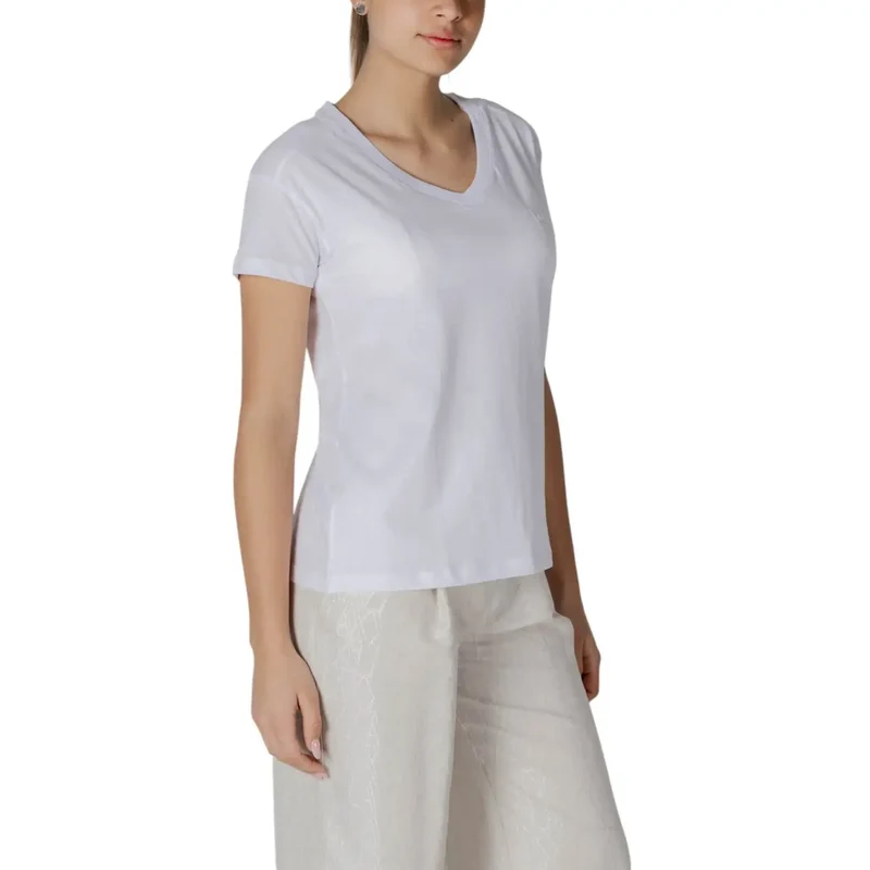 Womens White V Neck T Shirt