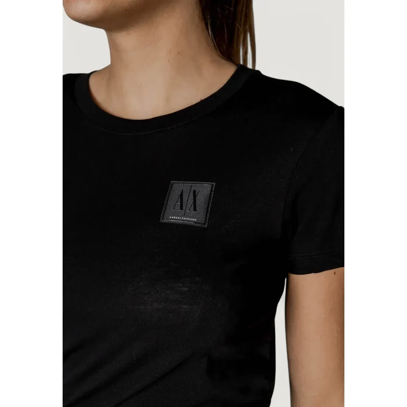 T Shirt noir à col ras du cou