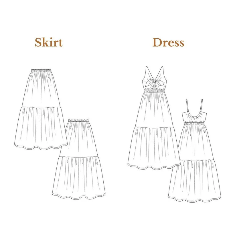 Patron de couture PDF | Robe à noeud et jupe Kerttu | Named Clothing