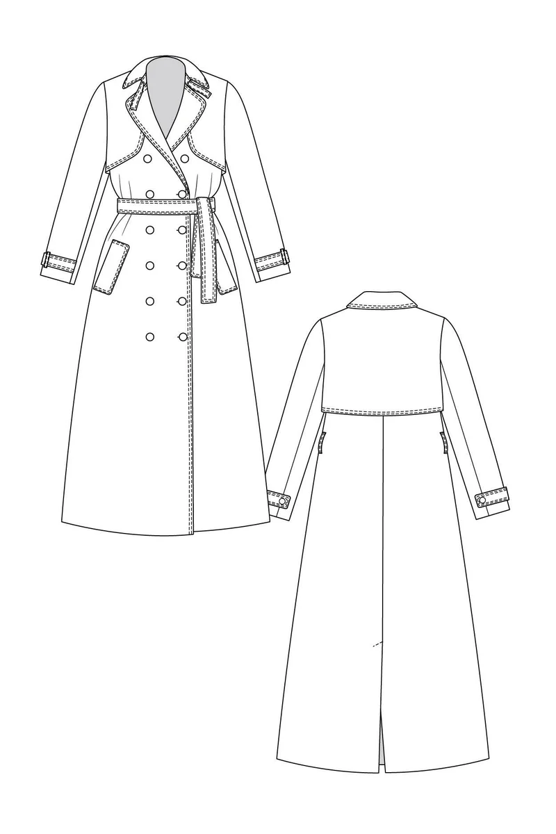 Patron de couture PDF | Trench-coat Isla | Named Clothing