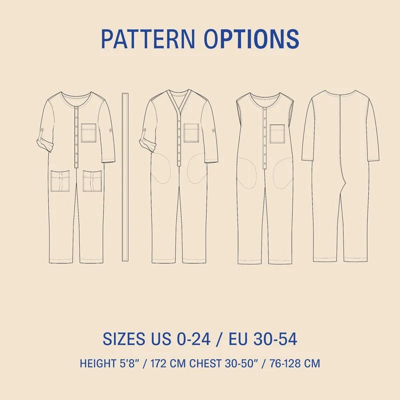 Patron de couture PDF | Combinaison aviateur | Wardrobe by Me