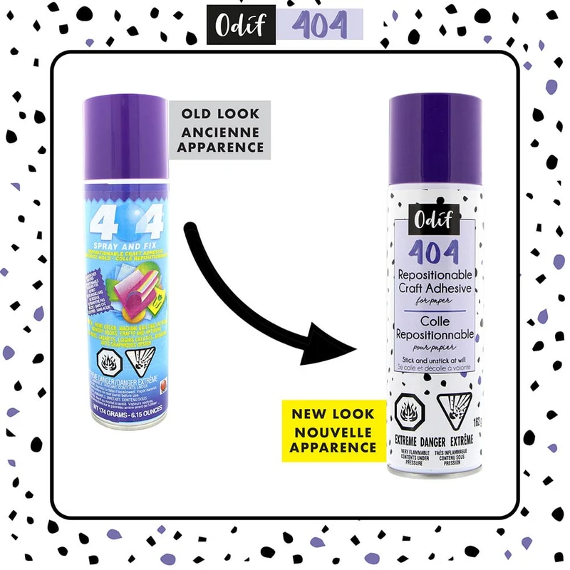 ODIF 404 | Colle repositionnable permanente en spray pour loisirs créatifs | 162g