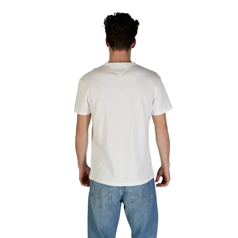 Tommy Hilfiger Hommes - Chemise en coton biologique blanc à col rond