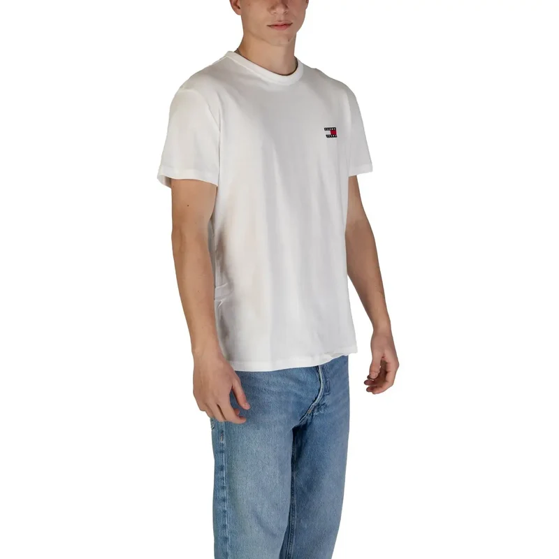 Tommy Hilfiger Hommes - Chemise en coton biologique blanc à col rond