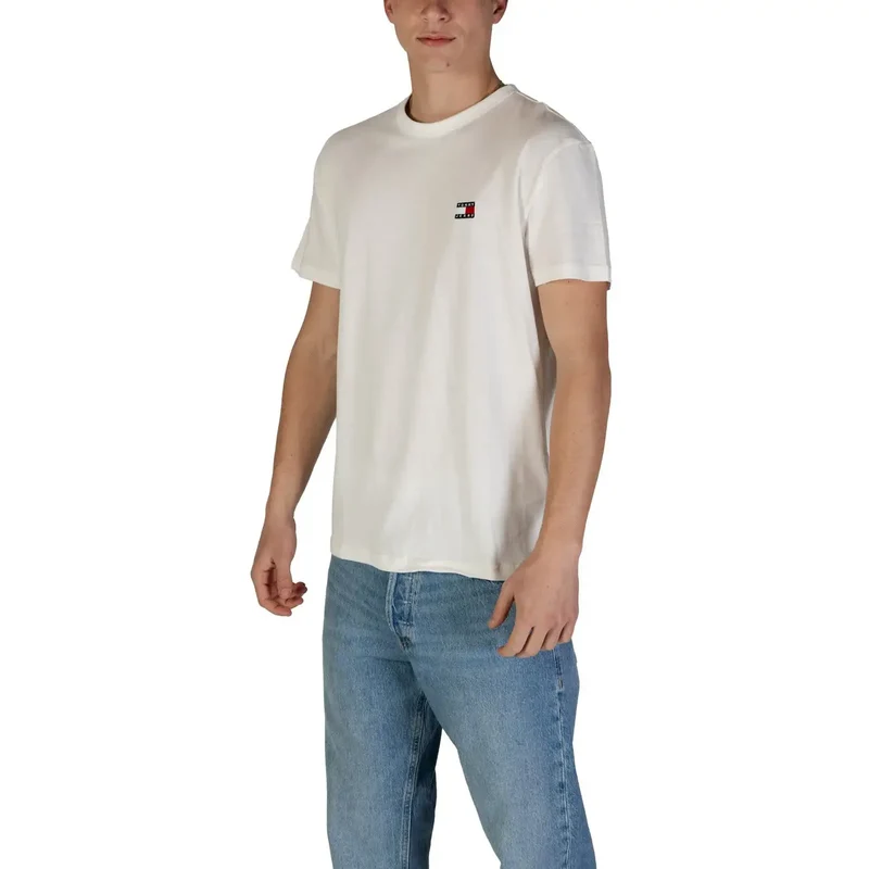 Tommy Hilfiger Hommes - Chemise en coton biologique blanc à col rond