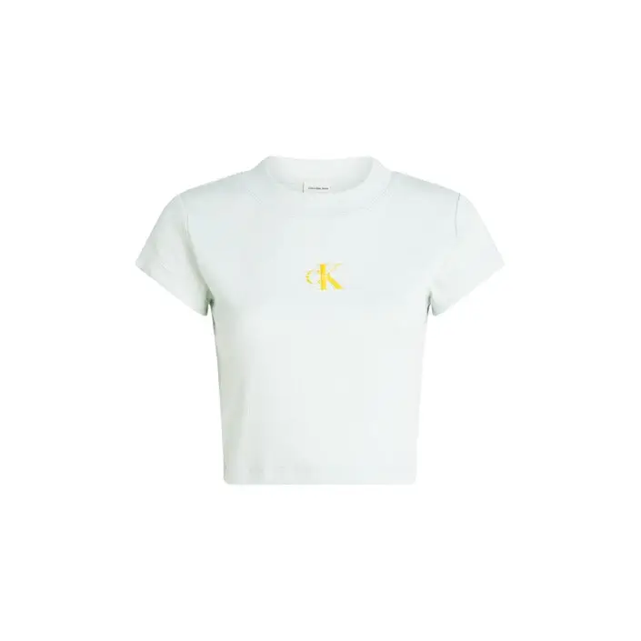 Calvin Klein Jeans - T-shirt blanc à col rond pour femmes