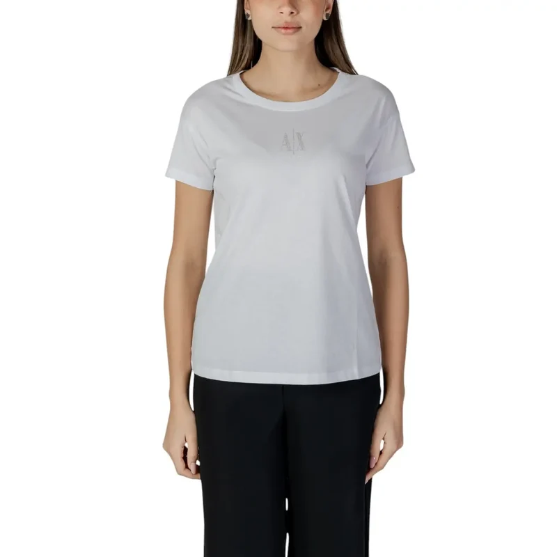 Armani Exchange Femmes T-Shirt 100% coton blanc
