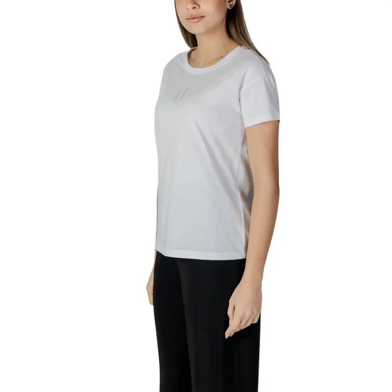 Armani Exchange Femmes T-Shirt 100% coton blanc