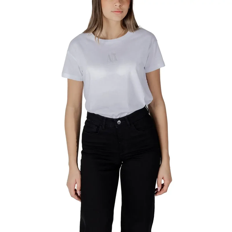 Armani Exchange Femmes T-Shirt 100% coton blanc