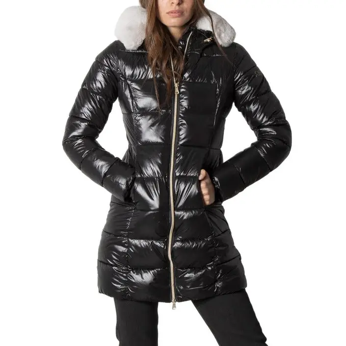 No Zone Women's Purple Long Hooded Jacket (Veste longue à capuche)