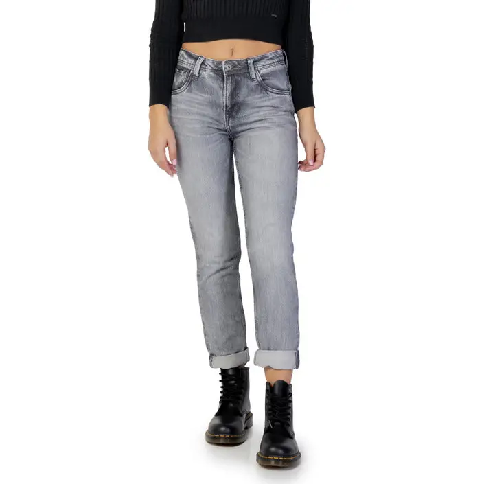 Pepe Jeans Femme Jeans en coton gris avec style classique à cinq poches