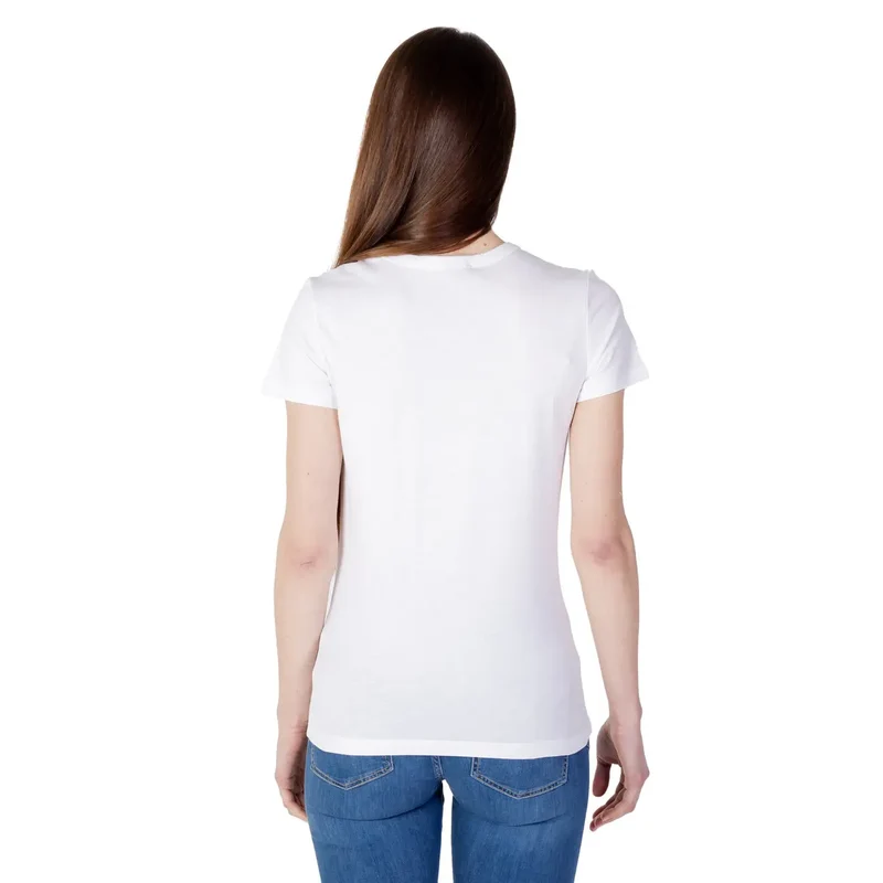 Love Moschino - T-shirt en coton blanc imprimé pour femme