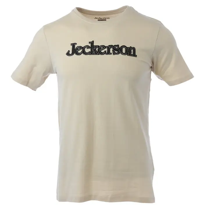 Jeckerson Men's Slim Fit White T-Shirt with Print