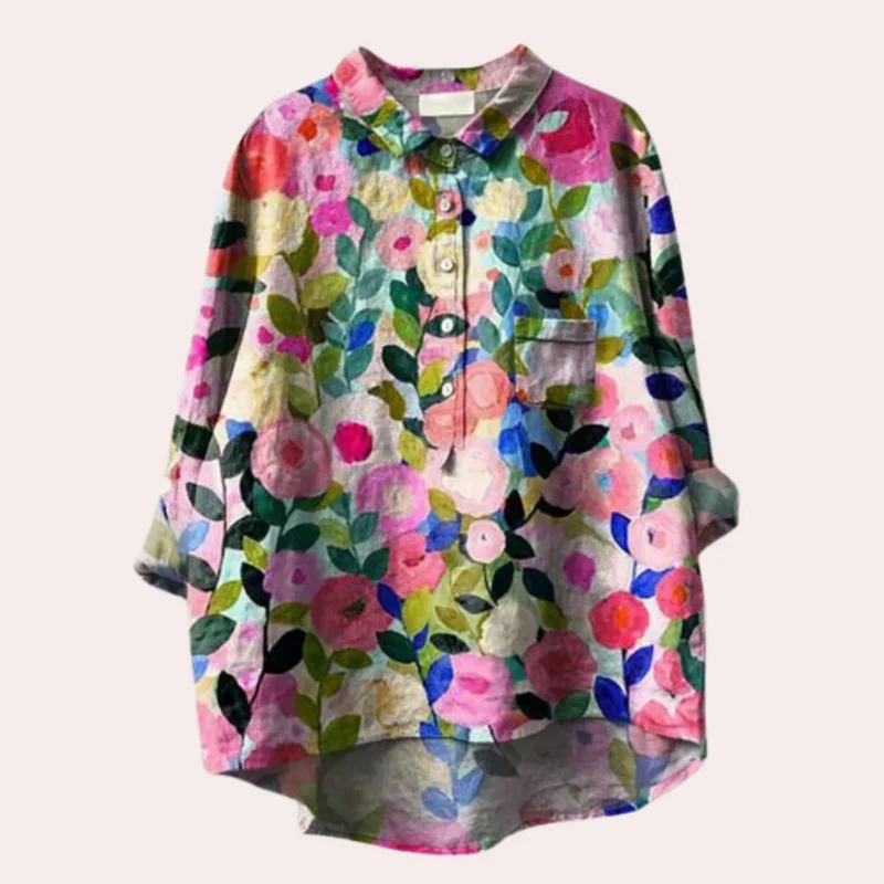 Mirella Blouse Femme – Blouse Fleurie avec Tissu Respirant & Coupe Confortable pour l’Été